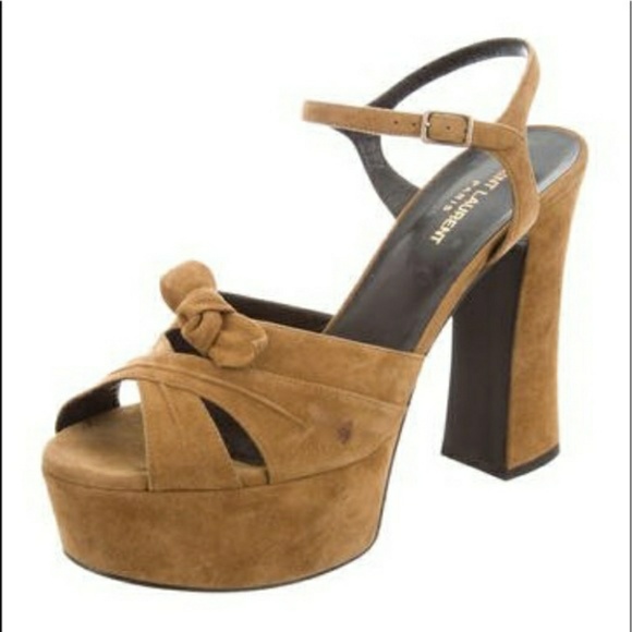 Saint Laurent Shoes - *SOLD🚫*Saint Laurent 'Candy 80 Bow' Sandals Brown